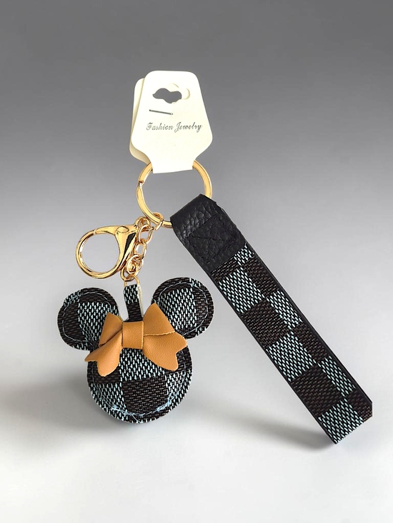 Fashion Jewelry Accessories - Minnie-Shaped Leather Bag Charm / Keychain with Bow